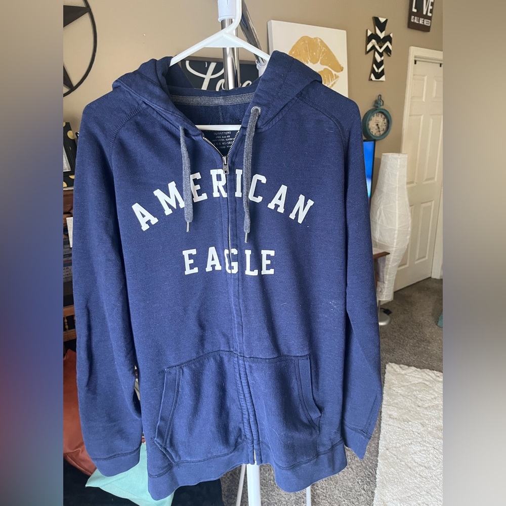 American Eagle zip-up hoodie EUC, Navy, men’s size Medium
